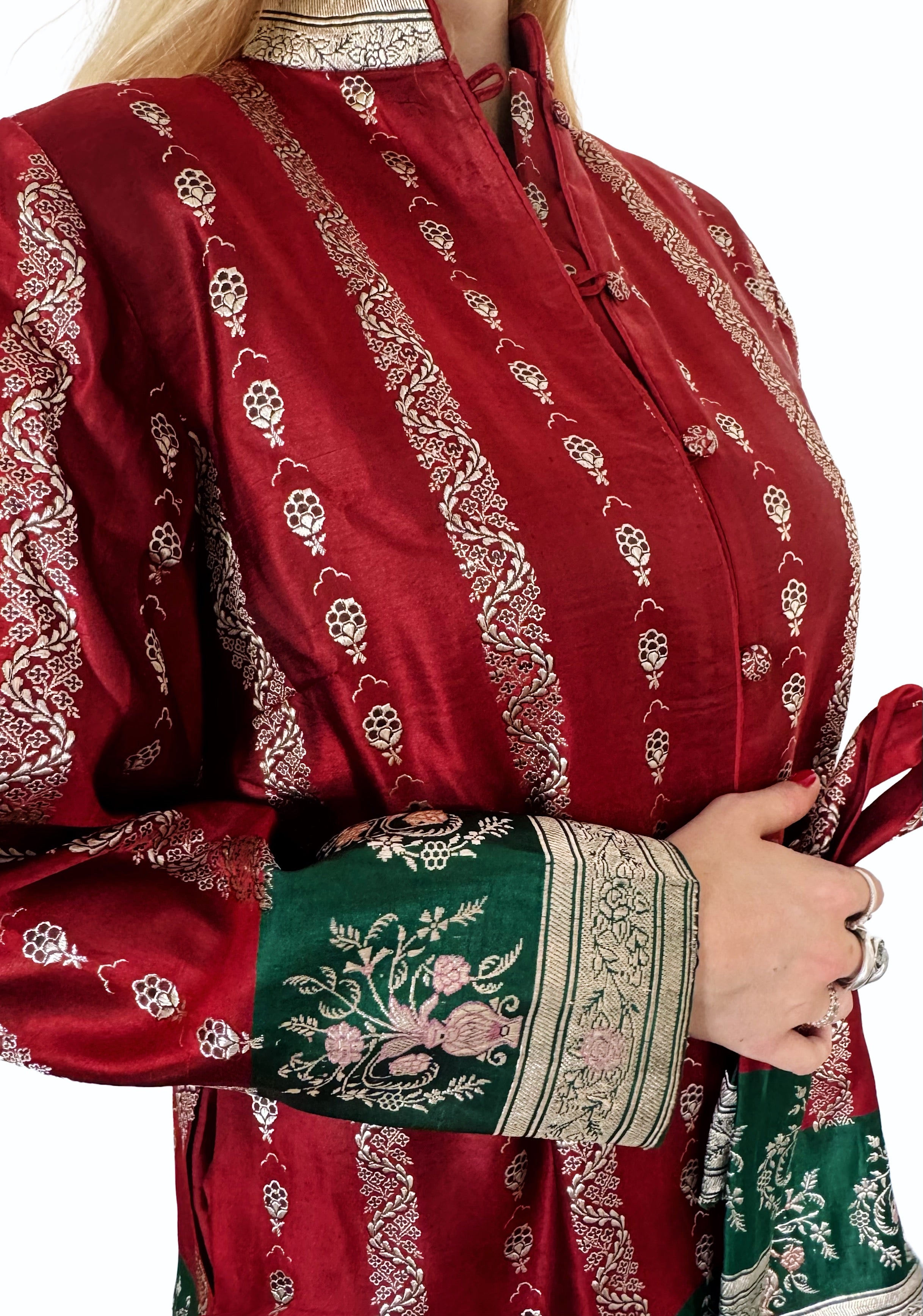 The Maha Jacket — Crimson & Emerald